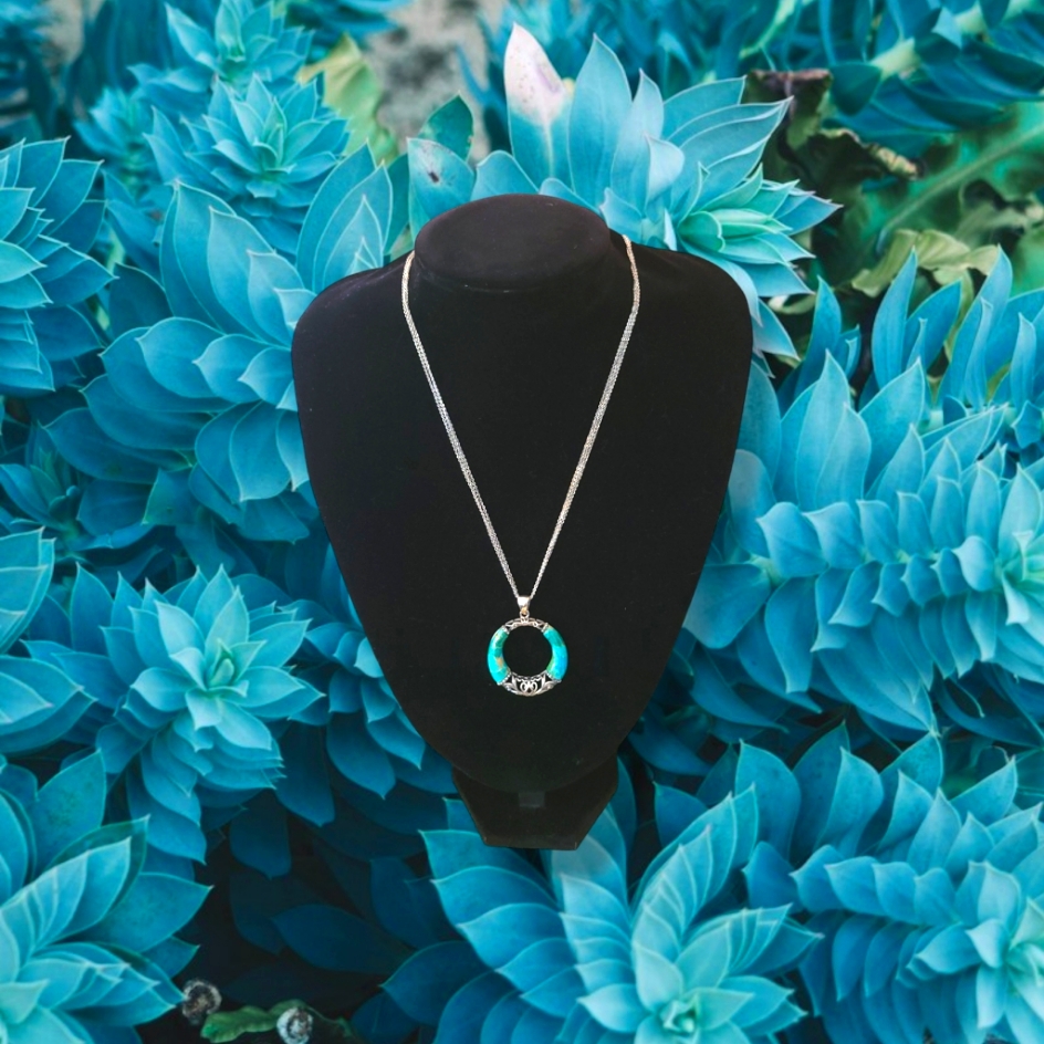 Hpstauer | Bnib Turquoise Bali-Style Sterling Silver Pendant Necklace
